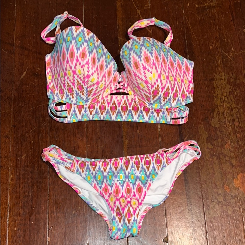 Victoria's Secret Pink and Blue Chevron Bikini